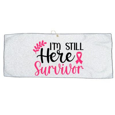 I'm Still Here Survivor Breast Cancer Awareness Large Microfiber Waffle Golf Towel