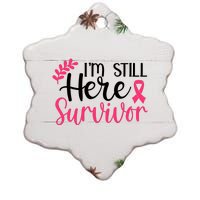 I'm Still Here Survivor Breast Cancer Awareness Ceramic Star Ornament