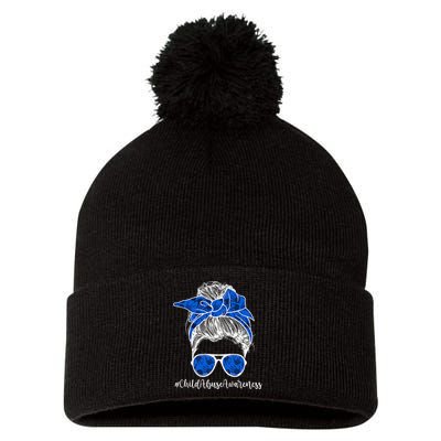 It Shouldn't Hurt To Be A Child Abuse Prevention Awareness Pom Pom 12in Knit Beanie