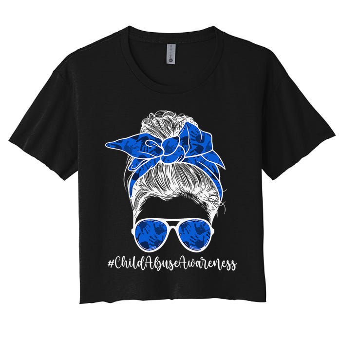 It Shouldn't Hurt To Be A Child Abuse Prevention Awareness Women's Crop Top Tee