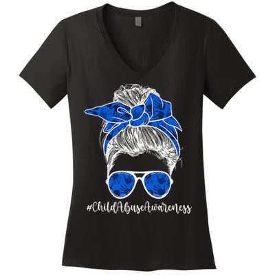 It Shouldn't Hurt To Be A Child Abuse Prevention Awareness Women's V-Neck T-Shirt