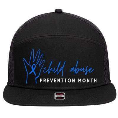 It shouldn't hurt To Be A Child Abuse Prevention Month 7 Panel Mesh Trucker Snapback Hat