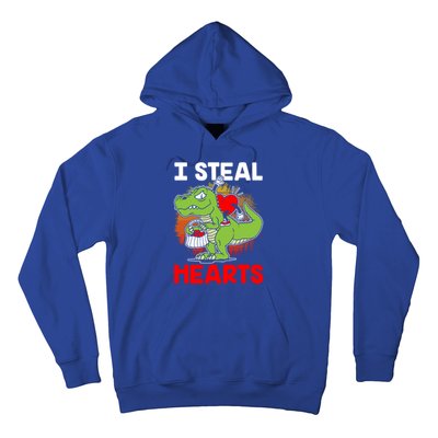 I Steal Hearts Dinosaur Heart Valentines Day Gift Hoodie