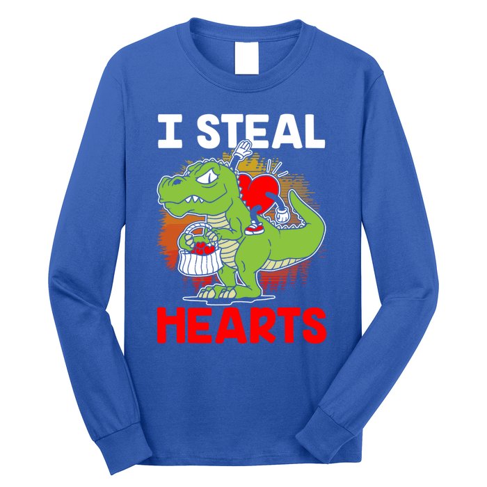 I Steal Hearts Dinosaur Heart Valentines Day Gift Long Sleeve Shirt