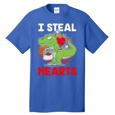 I Steal Hearts Dinosaur Heart Valentines Day Gift Tall T-Shirt