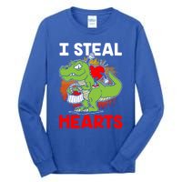 I Steal Hearts Dinosaur Heart Valentines Day Gift Tall Long Sleeve T-Shirt