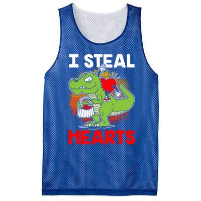 I Steal Hearts Dinosaur Heart Valentines Day Gift Mesh Reversible Basketball Jersey Tank