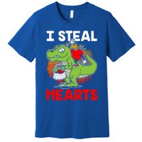 I Steal Hearts Dinosaur Heart Valentines Day Gift Premium T-Shirt