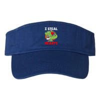 I Steal Hearts Dinosaur Heart Valentines Day Gift Valucap Bio-Washed Visor