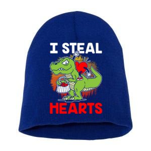 I Steal Hearts Dinosaur Heart Valentines Day Gift Short Acrylic Beanie