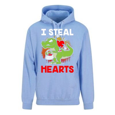 I Steal Hearts Dinosaur Heart Valentines Day Gift Unisex Surf Hoodie