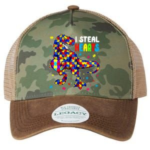 I Steal Hearts Trex Dinosaur Autism Awareness Cute Gift Legacy Tie Dye Trucker Hat