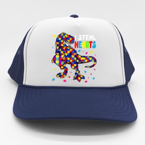 I Steal Hearts Trex Dinosaur Autism Awareness Cute Gift Trucker Hat