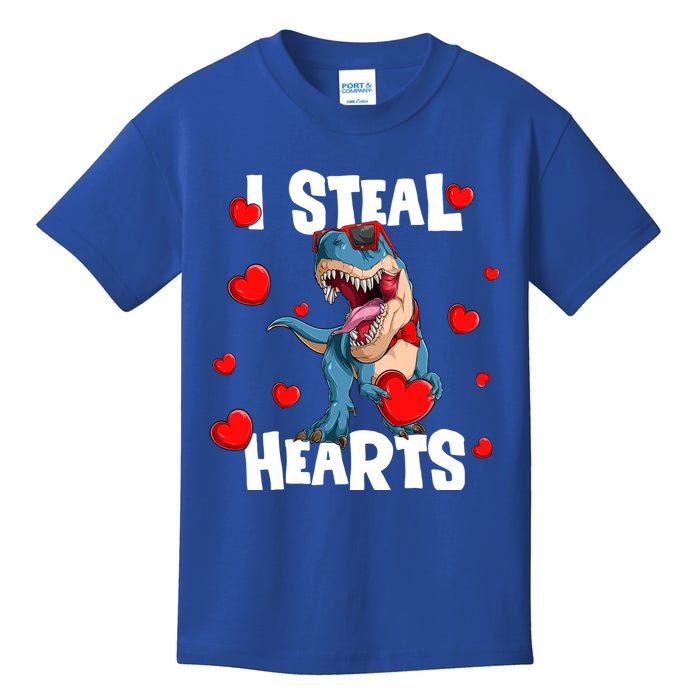 I Steal Hearts Dinosaur Valentines Day Gift Kids T-Shirt