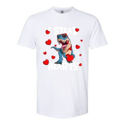 I Steal Hearts Dinosaur Valentines Day Gift Softstyle® CVC T-Shirt