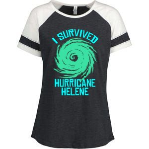 I Survived Hurricane Helene Florida 2024 Enza Ladies Jersey Colorblock Tee