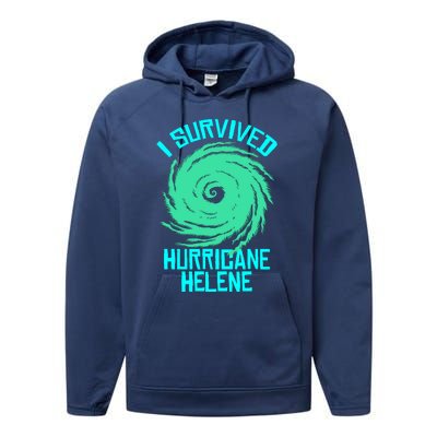 I Survived Hurricane Helene Florida 2024 Performance Fleece Hoodie