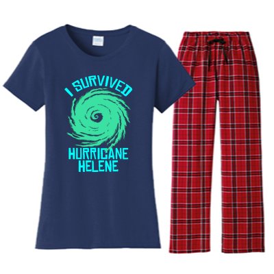 I Survived Hurricane Helene Florida 2024 Women's Flannel Pajama Set