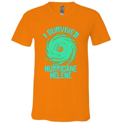 I Survived Hurricane Helene Florida 2024 V-Neck T-Shirt