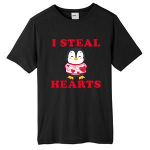 I Steal Hearts Funny Valentines Day Penguin Cool Cute Gift Tall Fusion ChromaSoft Performance T-Shirt