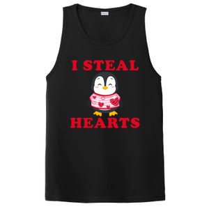 I Steal Hearts Funny Valentines Day Penguin Cool Cute Gift PosiCharge Competitor Tank