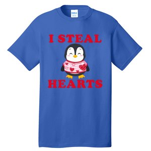 I Steal Hearts Funny Valentines Day Penguin Cool Cute Gift Tall T-Shirt