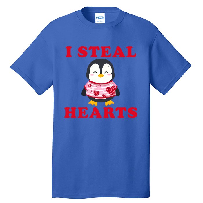 I Steal Hearts Funny Valentines Day Penguin Cool Cute Gift Tall T-Shirt