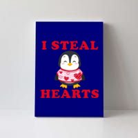 I Steal Hearts Funny Valentines Day Penguin Cool Cute Gift Canvas