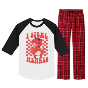 I Steal Hearts Dinosaur Valentines Raglan Sleeve Pajama Set