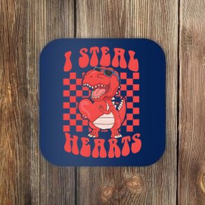 I Steal Hearts Dinosaur Valentines Coaster