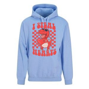 I Steal Hearts Dinosaur Valentines Unisex Surf Hoodie