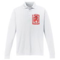 I Steal Hearts Dinosaur Valentines Performance Long Sleeve Polo