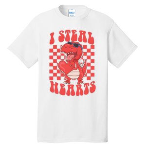 I Steal Hearts Dinosaur Valentines Tall T-Shirt