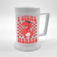 I Steal Hearts Dinosaur Valentines Beer Stein