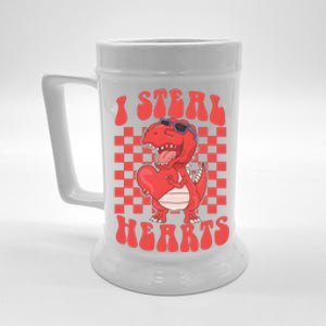 I Steal Hearts Dinosaur Valentines Beer Stein