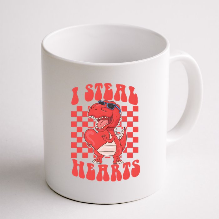 I Steal Hearts Dinosaur Valentines Coffee Mug