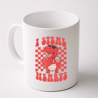 I Steal Hearts Dinosaur Valentines Coffee Mug