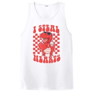 I Steal Hearts Dinosaur Valentines PosiCharge Competitor Tank