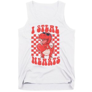 I Steal Hearts Dinosaur Valentines Tank Top