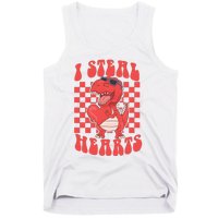 I Steal Hearts Dinosaur Valentines Tank Top