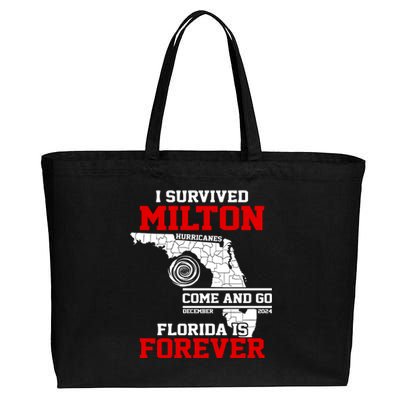 I Survived Hurricane Milton 2024 Florida Is Forever Cotton Canvas Jumbo Tote