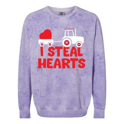 I Steal Hearts Dinosaur Valentines Day Toddle Gift Colorblast Crewneck Sweatshirt