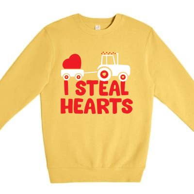 I Steal Hearts Dinosaur Valentines Day Toddle Gift Premium Crewneck Sweatshirt