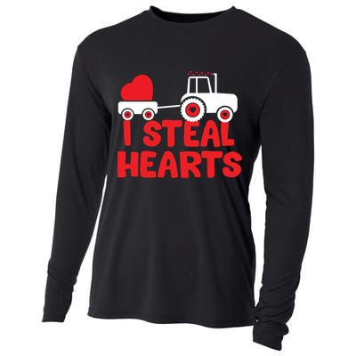 I Steal Hearts Dinosaur Valentines Day Toddle Gift Cooling Performance Long Sleeve Crew