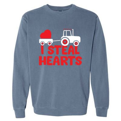 I Steal Hearts Dinosaur Valentines Day Toddle Gift Garment-Dyed Sweatshirt