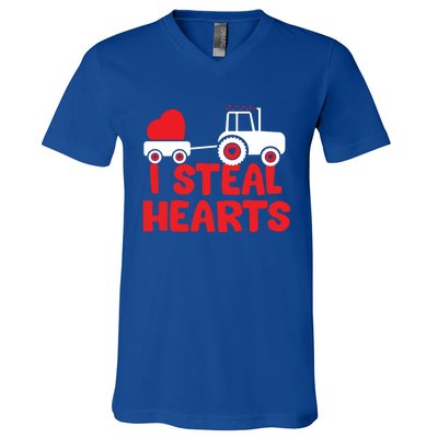 I Steal Hearts Dinosaur Valentines Day Toddle Gift V-Neck T-Shirt