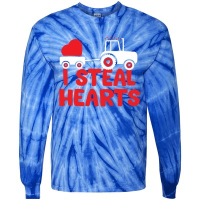 I Steal Hearts Dinosaur Valentines Day Toddle Gift Tie-Dye Long Sleeve Shirt