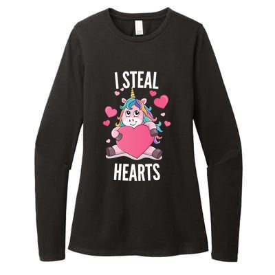 I Steal Hearts Unicorn Lover Valentine's Day Hearts Gift Womens CVC Long Sleeve Shirt