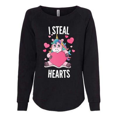 I Steal Hearts Unicorn Lover Valentine's Day Hearts Gift Womens California Wash Sweatshirt