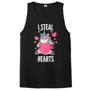 I Steal Hearts Unicorn Lover Valentine's Day Hearts Gift PosiCharge Competitor Tank